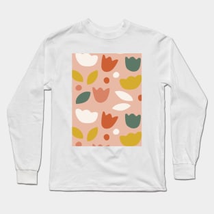 Blush Tulips Pattern Long Sleeve T-Shirt